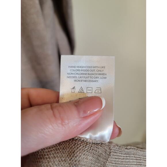 Luxury Premier Collection Women's Cashmere Blend Cardigan Sweater Tan Medium - Picture 5 of 7